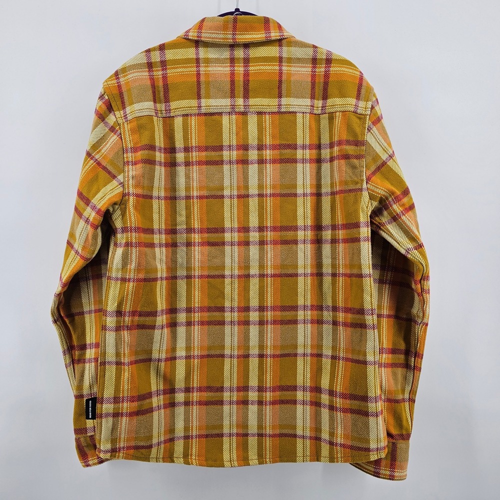 Cotopaxi Flannel Shirt Mens Small Yellow Orange Plaid Organic Cotton Long Sleeve - Picture 3 of 6
